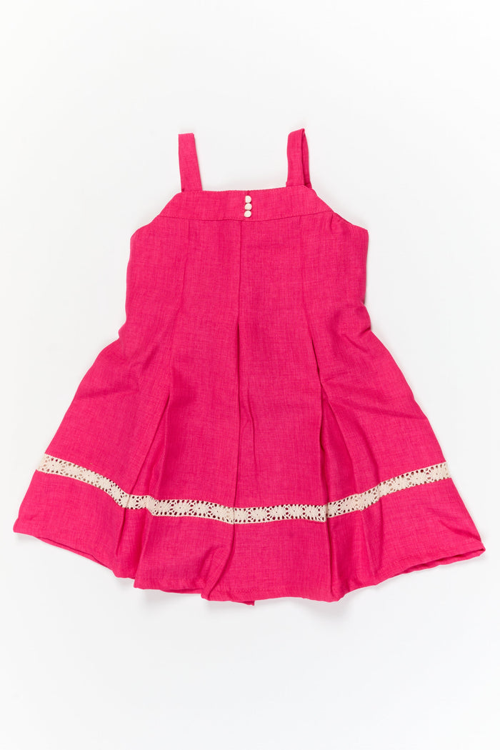 The Nesavu Girls Cotton Frock Girls Embroidered Cotton Frock with Shrug for Special Occasions Nesavu Nesavu girls cotton frock with floral shrug and thread embroidery for weddings and special functions