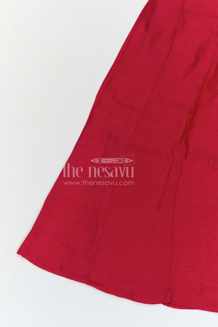 The Nesavu Girls Sharara / Plazo Set Girls Embroidered Sharara Set for Festive Celebrations and Special Occasions Nesavu Nesavu girls viscose blend silk embroidered sharara set for festive occasions