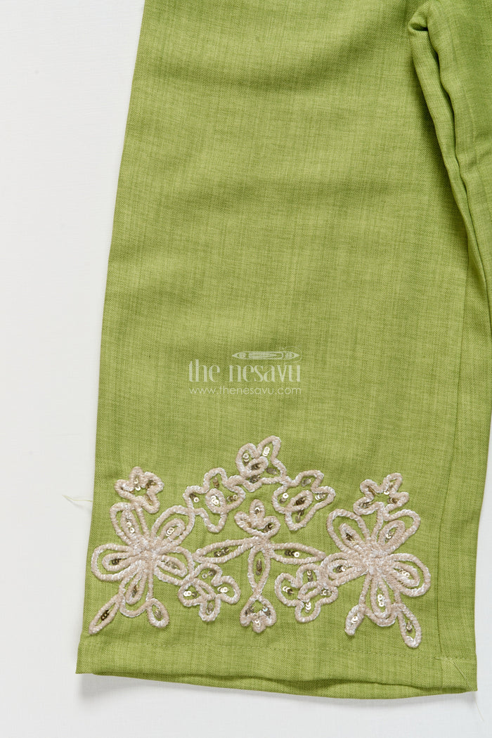 The Nesavu Girls Casual Set Girls Ethnic Blazer Set for Festive Outings and School Celebrations Nesavu Nesavu girls blazer set ethnic school days festive family gatherings