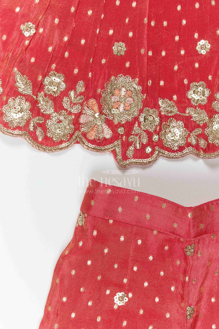 The Nesavu Girls Co-Ord Sets Girls Ethnic Pant Set for Birthday Functions and Festive Occasions Nesavu Nesavu Girls Ethnic Viscose Pant Set For Birthday Functions Festive Occasions And Cultural Celebrations