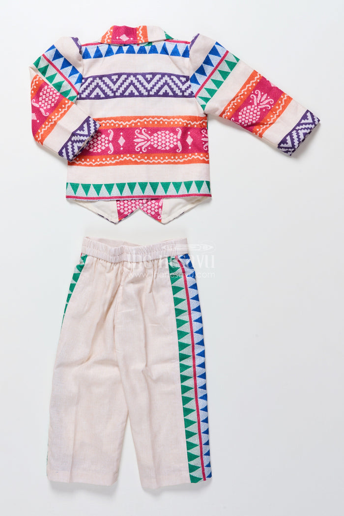 The Nesavu Girls Co-Ord Sets Girls Ethnic Plazo Set with Woven Pattern for Traditional Dressing Nesavu Nesavu girls cotton plazo set ethnic weave festive functions temple visits school events