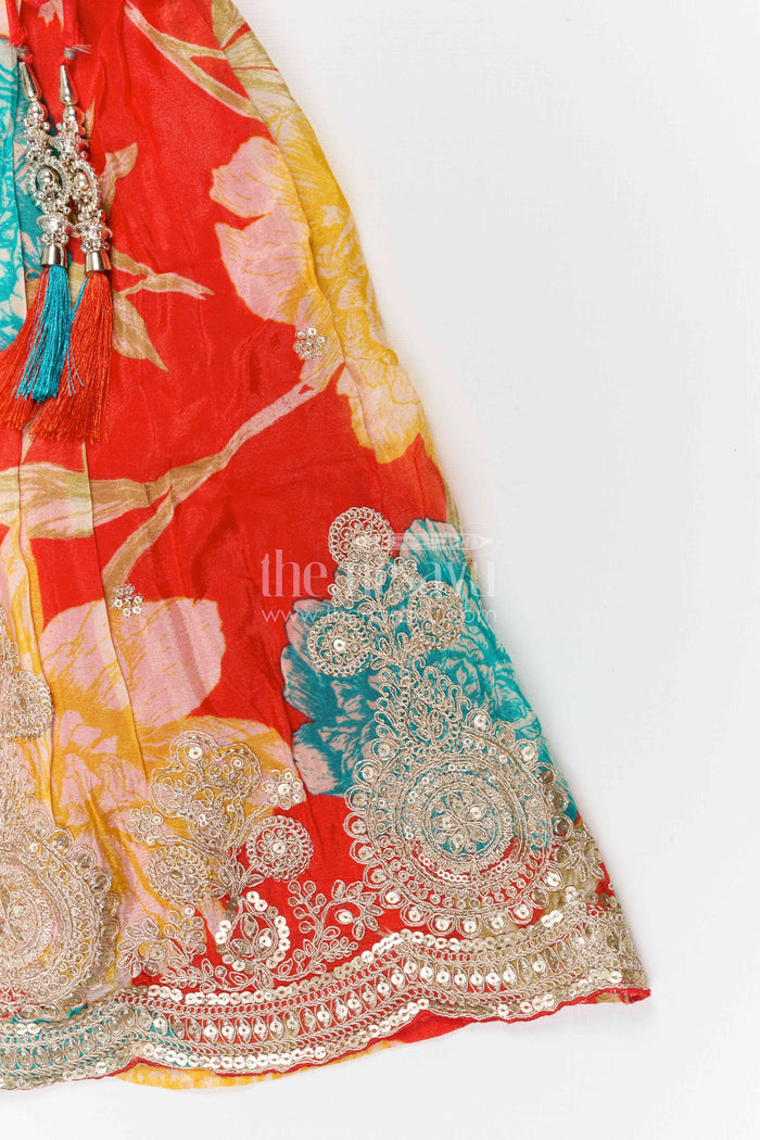 The Nesavu Girls Fancy Lehenga Girls Fancy Lehenga for Weddings and Festive Celebrations Nesavu Nesavu girls georgette fancy lehenga for weddings and celebrations with designer embroidered yoke