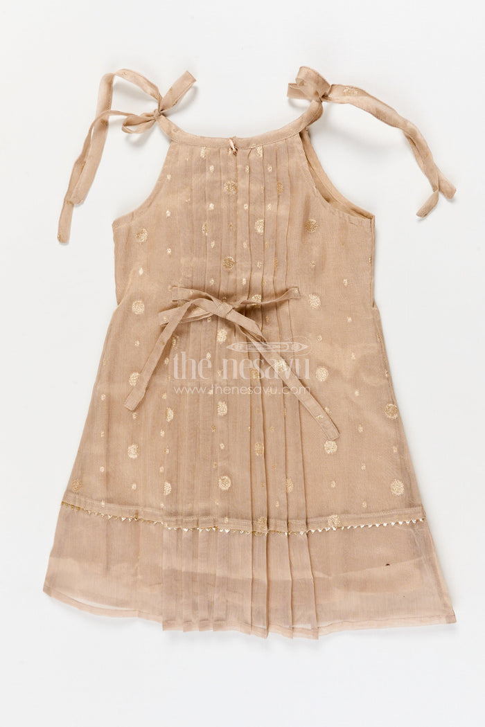 The Nesavu Girls Cotton Frock Girls Festive Frock for Cultural Programs and Family Gatherings Nesavu Nesavu girls tissue silk frock with pleats for festive events and cultural family gatherings
