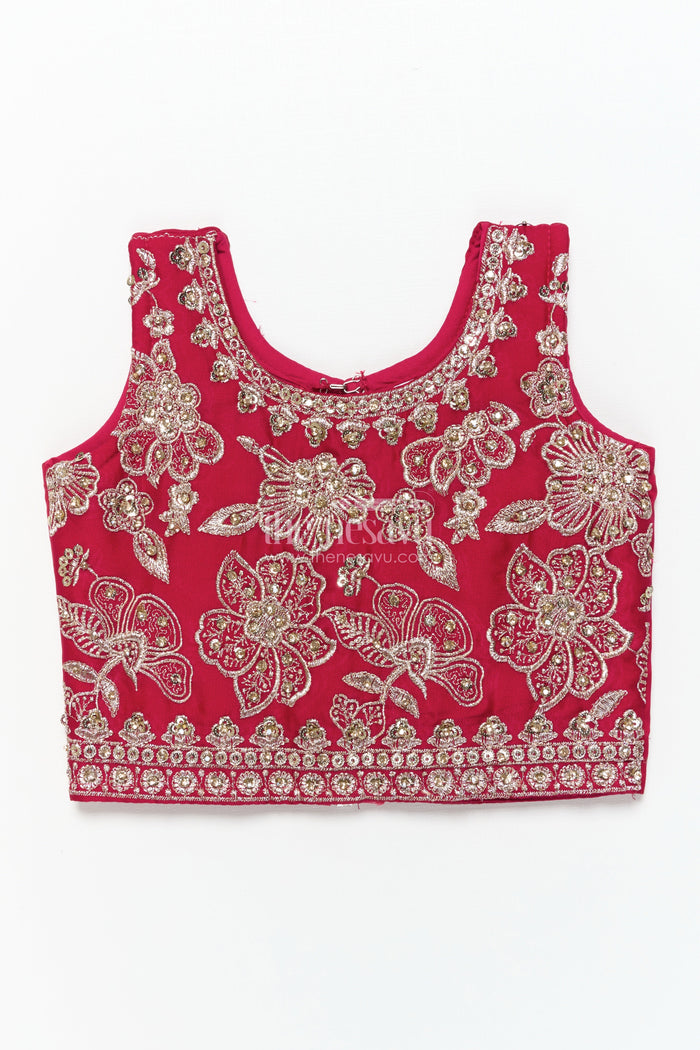 The Nesavu Girls Lehenga Choli Girls Festive Lehenga Choli Set with Traditional Embroidered Blouse Nesavu Nesavu girls georgette lehenga choli festive occasions
