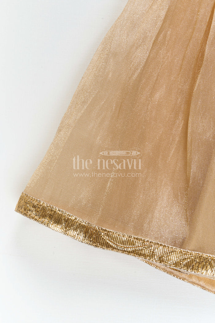 The Nesavu Girls Lehenga Choli Girls Festive Lehenga Outfit for Weddings and Traditional Celebrations Nesavu Nesavu Girls Festive Lehenga Outfit With Embroidered Yoke For Weddings And Family Celebrations