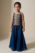 The Nesavu Girls Sharara / Plazo Set Girls Festive Plazo Set with Embroidered Blouse and Tassel Dupatta Nesavu Nesavu girls embroidered sharara set with mirror yoke and dupatta for festivals and functions