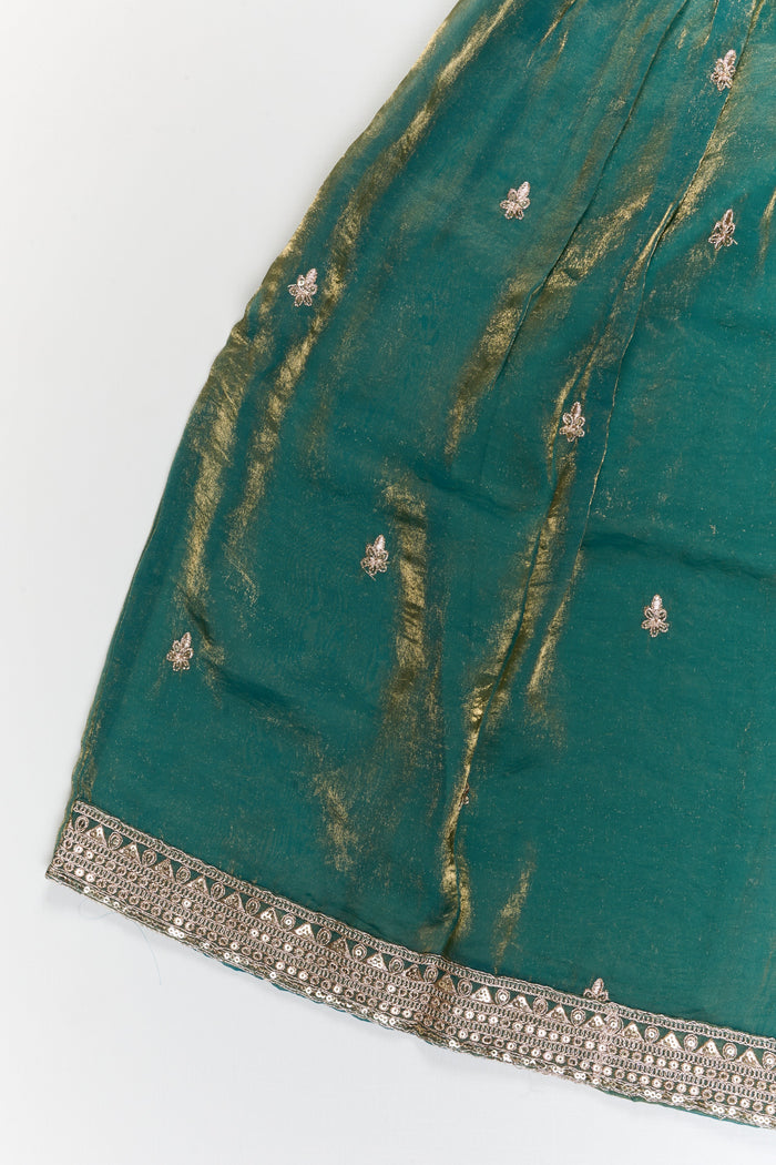 The Nesavu Girls Sharara / Plazo Set Girls Festive Sharara Outfit with Zari Thread Work and Flared Silhouette Nesavu Nesavu festive sharara set for girls with zari embroidery and dupatta – perfect for cultural events and weddings