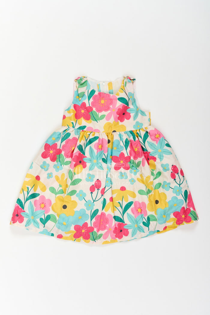 Girls Floral Cotton Frock for Birthdays Garden Parties and Family Outings