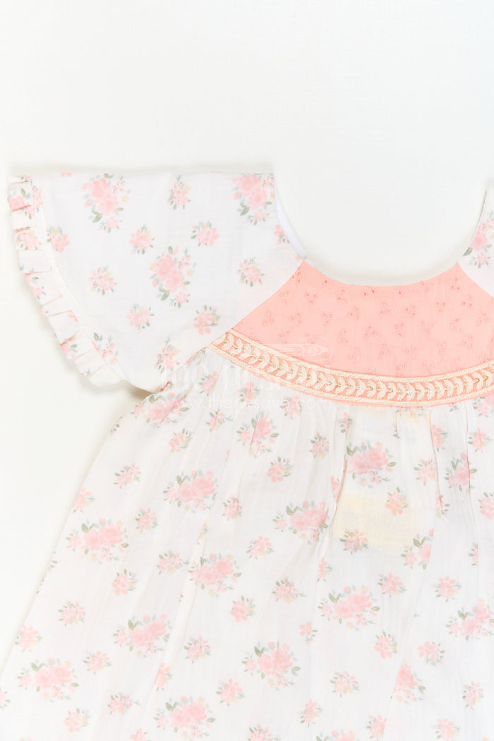 The Nesavu Girls Cotton Frock Girls Floral Frock for Summer Holidays and Family Outings Nesavu Nesavu Girls Floral Muslin Cotton Frock For Summer Holidays And Casual Outings