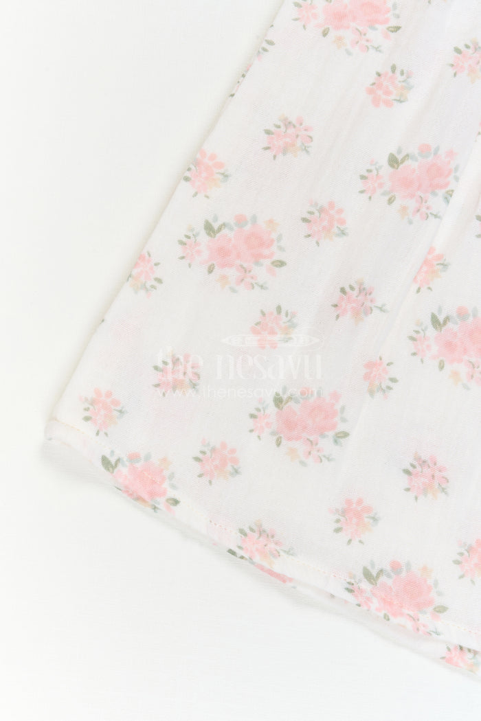 The Nesavu Girls Cotton Frock Girls Floral Frock for Summer Holidays and Family Outings Nesavu Nesavu Girls Floral Muslin Cotton Frock For Summer Holidays And Casual Outings