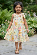The Nesavu Girls Cotton Frock Girls Frock for Birthday and Playfull Dates Nesavu 14 (6M) / Yellow / Georgette GFC2249B-14 Nesavu Girls Georgette Frock With Digital Print For Birthday And Festive Wear Sleeveless Outfit