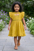 The Nesavu Girls Chanderi Frock Girls Frock for Festive Celebrations and Special Day Outings Nesavu 16 (1Y) / Green / Chanderi GFC2226A-16 Nesavu Girls Chanderi Cotton Frock For Festive Celebrations And Special Outings With Elegant Embroidery