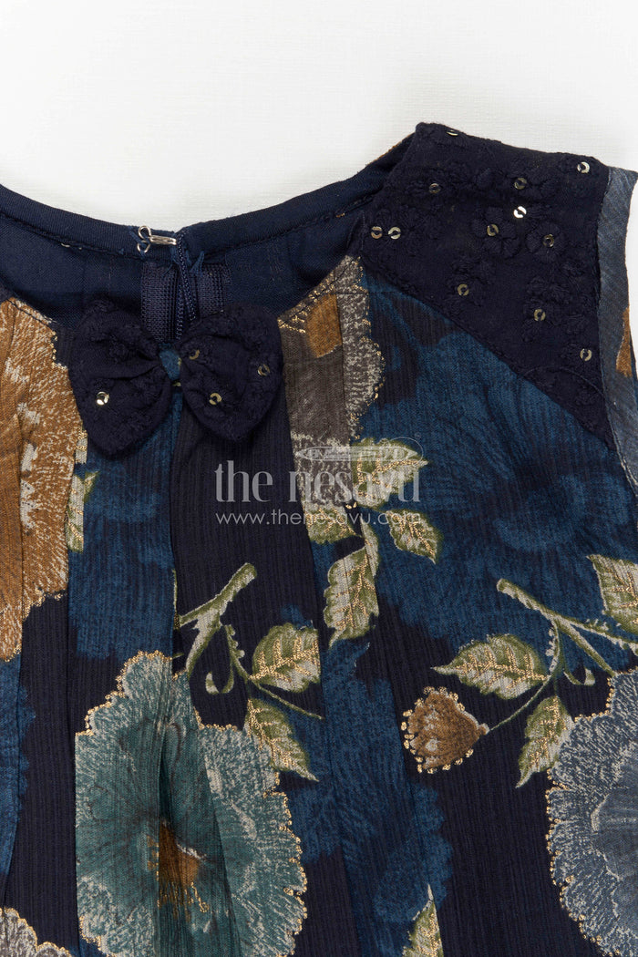 The Nesavu Girls Cotton Frock Girls Frock for Festive Evenings and Special Celebrations Nesavu Nesavu Girls Cotton Frock For Festive Evenings And Special Celebrations With Floral Digital Print Design