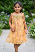 The Nesavu Girls Cotton Frock Girls Frock for Festive Outings and Summer Celebrations Nesavu 22 (4Y) / Yellow / Cotton GFC2216B-22 Nesavu Girls Cotton Frock For Festive Outings And Summer Celebrations With Lightweight Digital Print Design