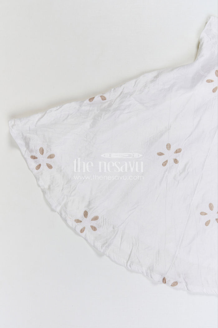 The Nesavu Girls Cotton Frock Girls Georgette Frock with Thread Embroidery for Festive Occasions Nesavu Nesavu girls georgette embroidered frock for festive and party wear