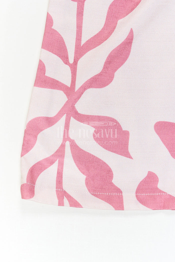 The Nesavu Girls Sharara / Plazo Set Girls Indo-Western Plazo Set with Leaf Digital Print Nesavu Nesavu girls plazo set leaf print cape jacket  stylish Indo-western outfit