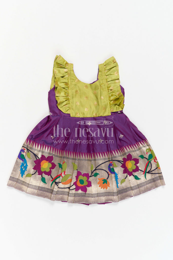Girls Kanchi Silk Frock for Festive Celebrations and Wedding Functions
