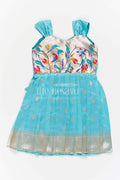 Girls Kanchi Silk Frock for Festive Photos and Pooja