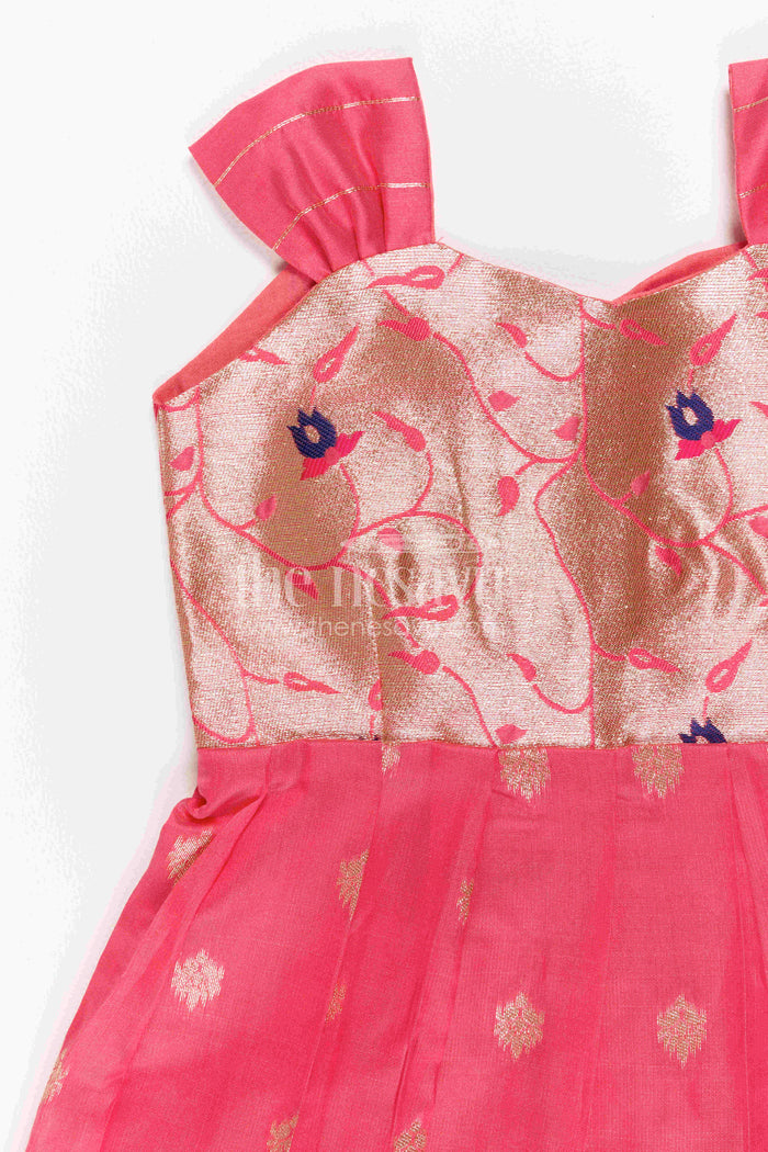 Girls Kanchi Silk Frock for Wedding Visits and Pooja