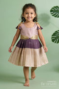 The Nesavu Girls Kanchi Silk Frock Girls Kanchi Silk Frock for Weddings and Traditional Functions Nesavu 10 (NB) / Purple / Style 4 KSF005AD-10 Nesavu girls kanchi silk frock for weddings and traditional festive celebrations