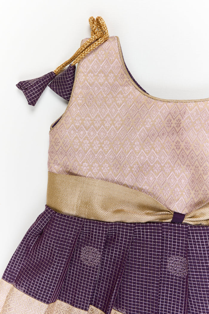 The Nesavu Girls Kanchi Silk Frock Girls Kanchi Silk Frock for Weddings and Traditional Functions Nesavu Nesavu girls kanchi silk frock for weddings and traditional festive celebrations