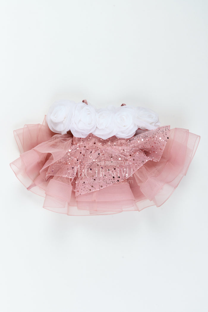 The Nesavu Girls Fancy Party Frock Girls Layered Party Frock for Birthdays and Special Celebrations Nesavu 16 (1Y) / Pink / Net PF242B-16 Nesavu Girls Layered Net Sequin Party Frock For Birthdays Family Celebrations And Special Occasions