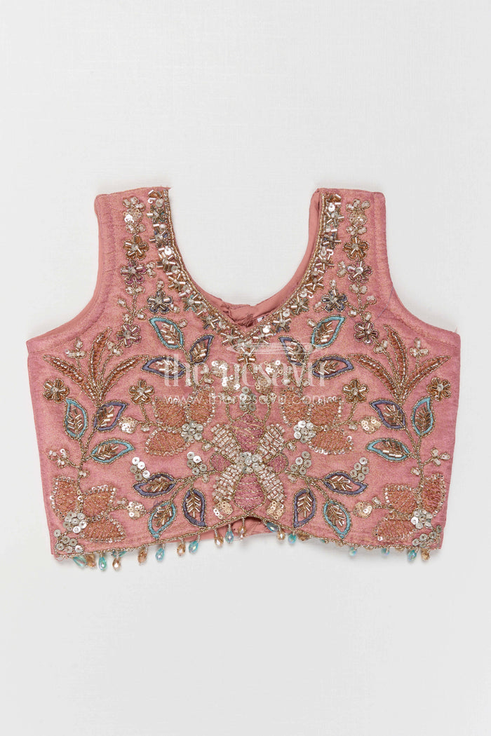 The Nesavu Girls Lehenga Choli Girls Lehenga Choli for Birthday Celebrations and Festive Events Nesavu Nesavu Girls Lehenga Choli For Birthday And Festive Events With Viscose Silk And Embroidered Design
