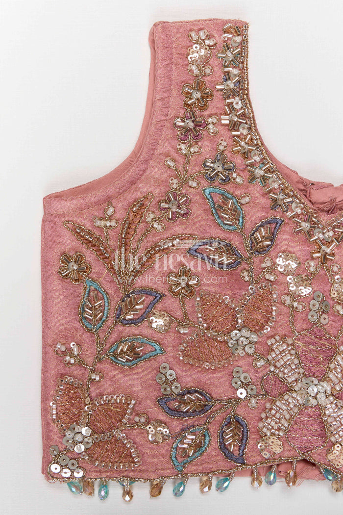 The Nesavu Girls Lehenga Choli Girls Lehenga Choli for Birthday Celebrations and Festive Events Nesavu Nesavu Girls Lehenga Choli For Birthday And Festive Events With Viscose Silk And Embroidered Design