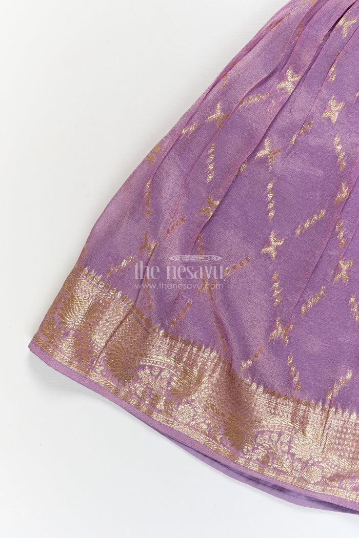 The Nesavu Girls Lehenga Choli Girls Lehenga Choli for Birthday Celebrations and Festive Gatherings Nesavu Nesavu girls lehenga choli for birthdays and festivals with zari border and tassel dupatta