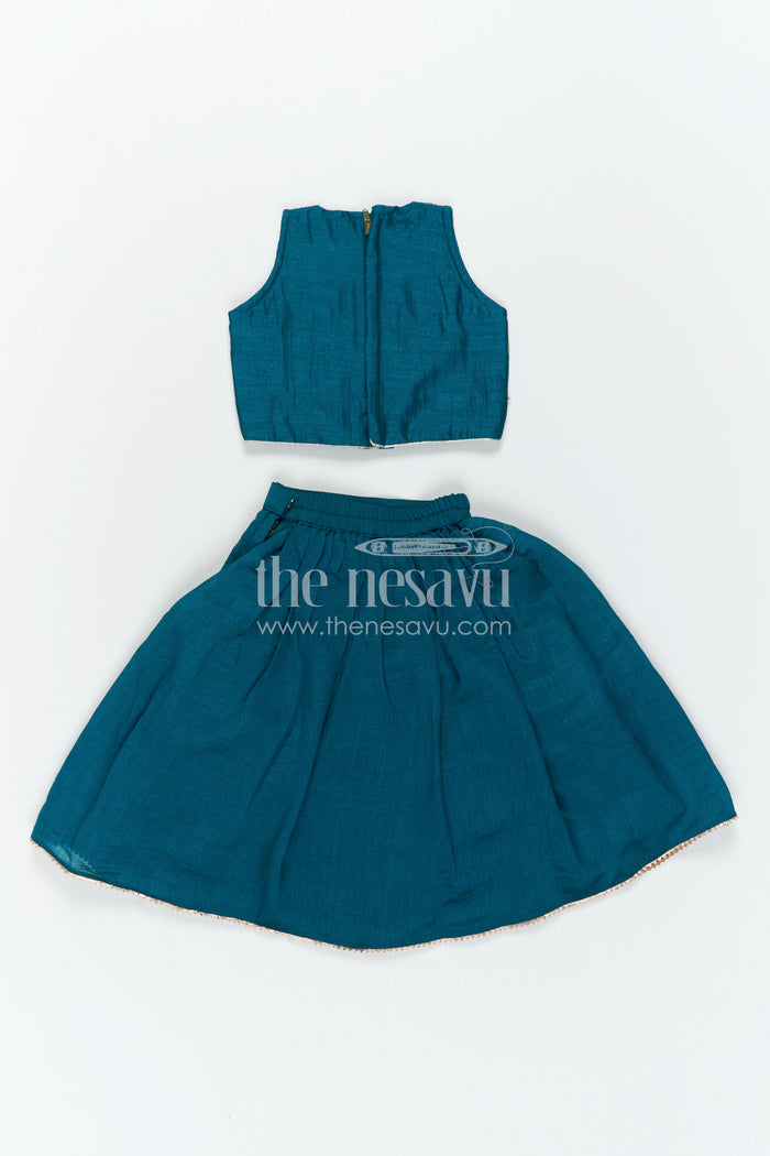 The Nesavu Girls Lehenga Choli Girls Lehenga Choli for Festive Celebrations and Traditional Wear Nesavu Nesavu Girls Lehenga Choli For Festive Celebrations With Textured Viscose Silk And Embroidered Yoke Design