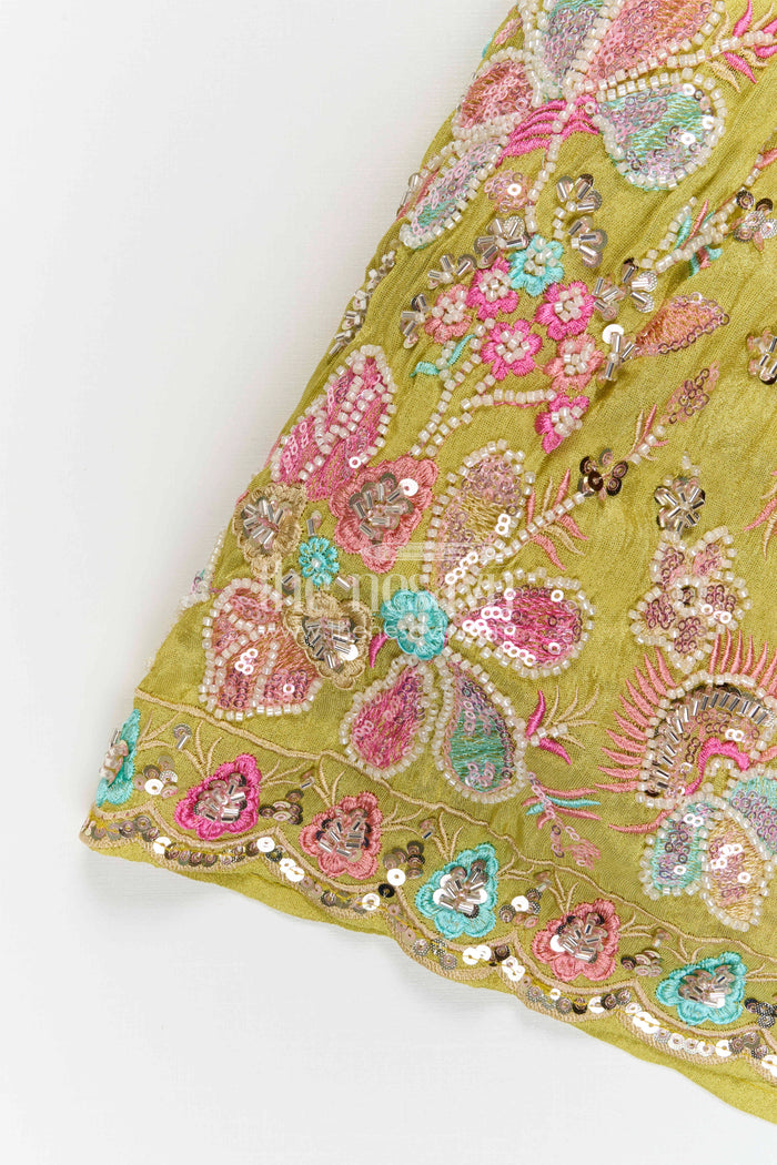 The Nesavu Girls Lehenga Choli Girls Lehenga Choli for Weddings and Diwali Celebrations Nesavu Nesavu Girls Lehenga Choli For Weddings And Festive Wear With Viscose Silk And Designer Embroidery