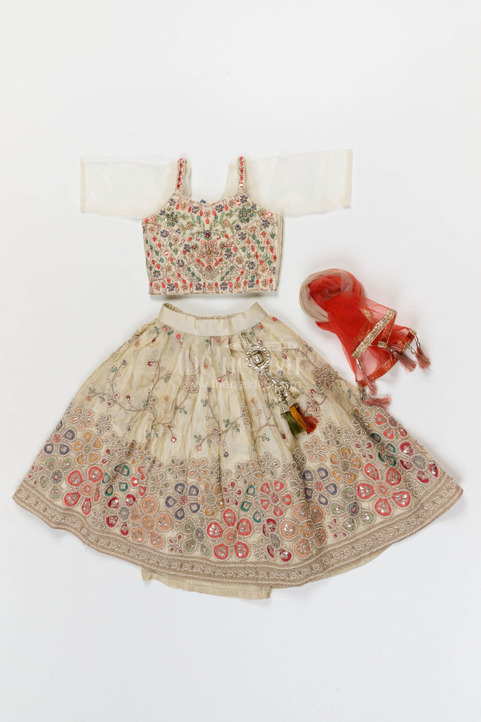 The Nesavu Girls Lehenga Choli Girls Lehenga Choli for Weddings and Festive Occasions Nesavu Nesavu girls lehenga choli for weddings and festive occasions with designer embroidery