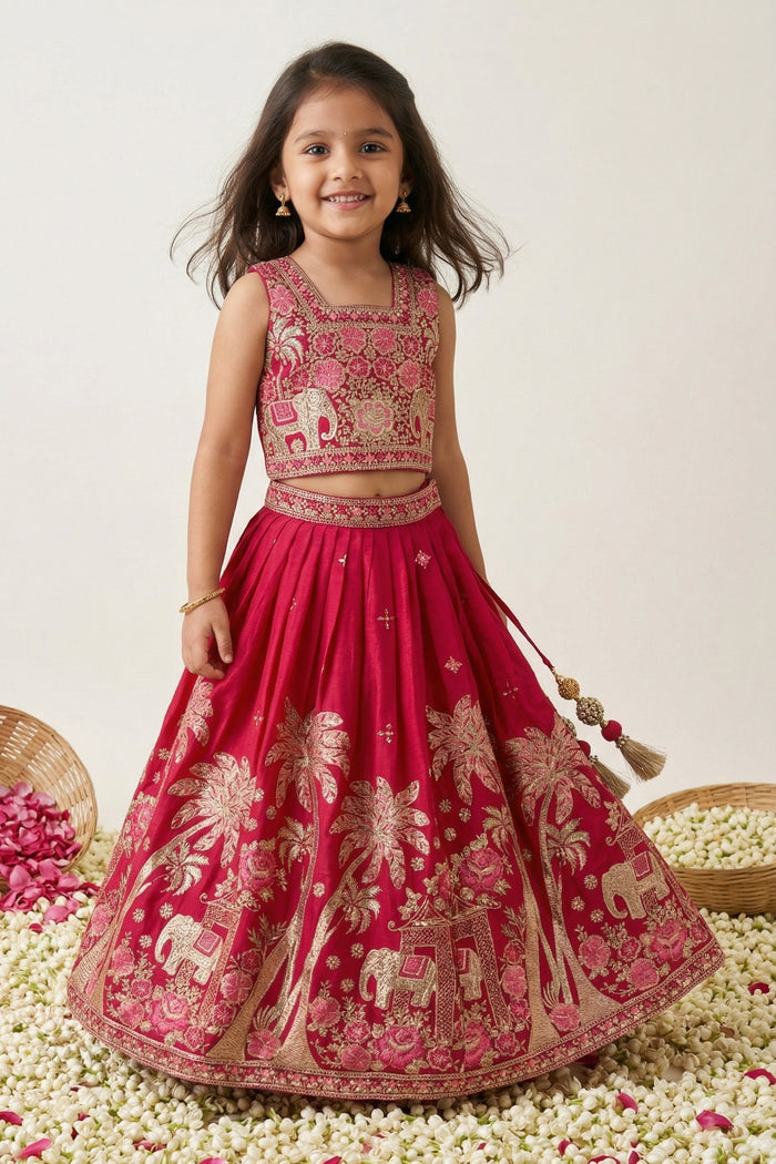 Girls Lehenga Choli for Weddings and Sangeeth Events