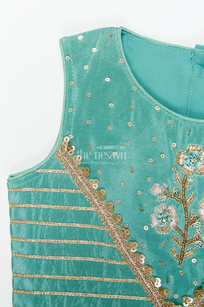 The Nesavu Girls Lehenga Choli Girls Lehenga Choli Set for Weddings and Temple Festivals Nesavu Nesavu girls designer lehenga choli set zari embroidery weddings traditional festivals