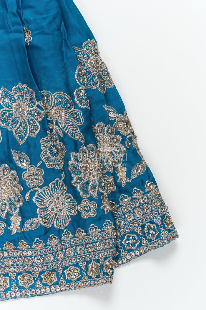 The Nesavu Girls Lehenga Choli Girls Lehenga Choli Set with Flared Skirt and Matching Dupatta Nesavu Nesavu georgette lehenga choli girls dupatta