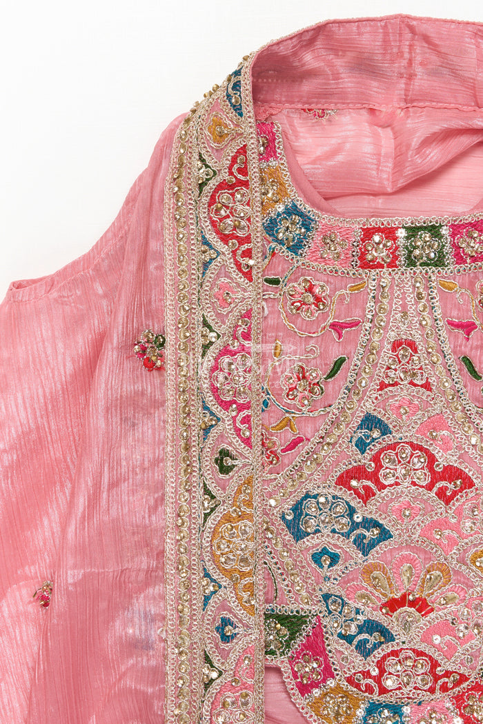 The Nesavu Girls Lehenga Choli Girls Lehenga Choli with Flared Skirt and Traditional Dupatta Nesavu Nesavu traditional lehenga choli set girls dupatta