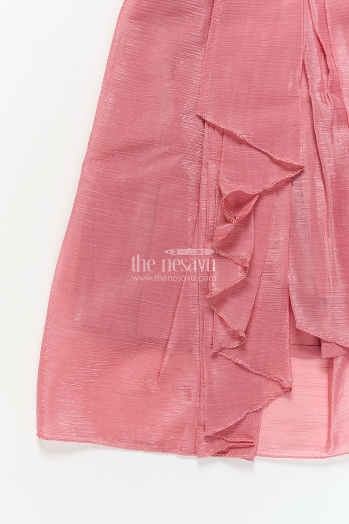 The Nesavu Girls Lehenga Choli Girls Lehenga Choli with Flared Skirt and Traditional Dupatta Nesavu Nesavu traditional lehenga choli set girls dupatta