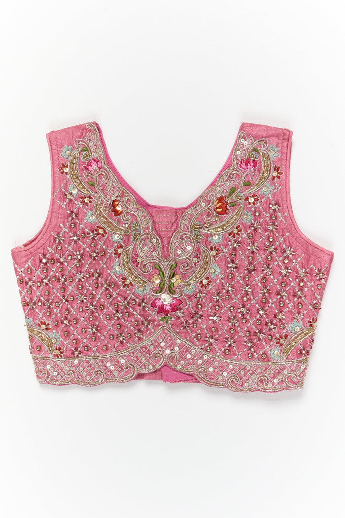 The Nesavu Girls Lehenga Choli Girls Lehenga Choli with Sequin Embroidery for Festive Celebrations Nesavu Nesavu girls lehenga choli set with sequin embroidered skirt and heavy yoke for weddings and functions