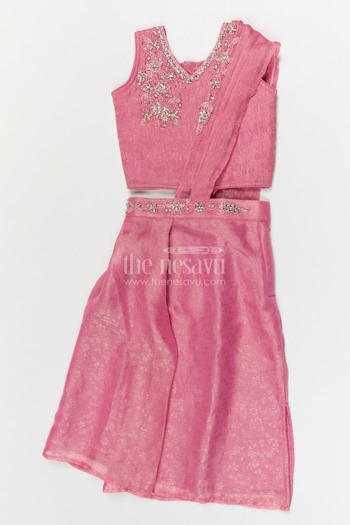 The Nesavu Girls Fancy Lehenga Girls Lehenga for Weddings and Festive Celebrations Nesavu Nesavu girls tissue organza lehenga for weddings festive celebrations and special occasions