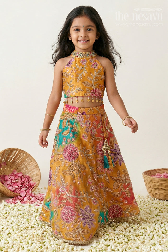 Girls Lehenga Set for Festive Celebrations and Traditional Family Occasions