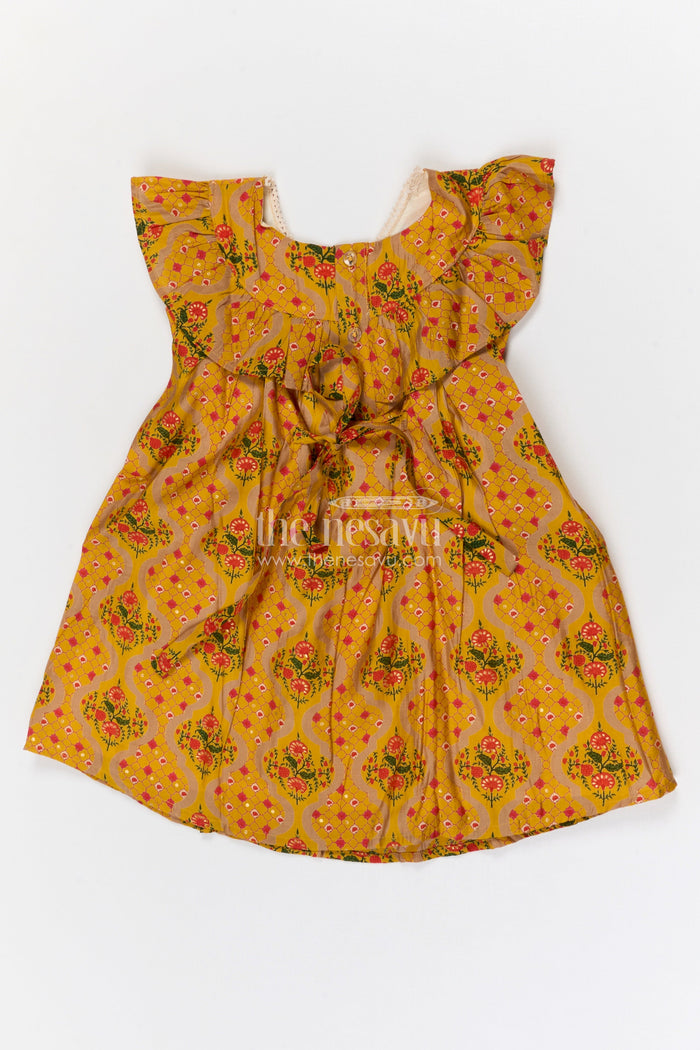 The Nesavu Girls Cotton Frock Girls Modal Silk Frock for Festive Outings and Parties Nesavu Nesavu Girls Modal Silk Frock With Digital Print For Festive Outings Birthday Parties And Special Occasions