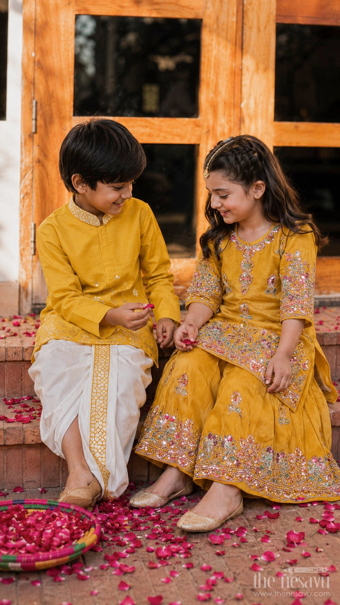 Girls Organza Sharara Set for Weddings and Festive Occasions