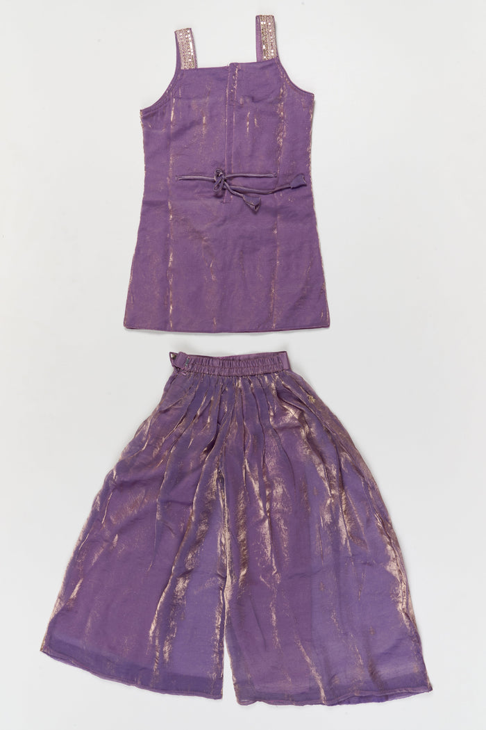 The Nesavu Girls Sharara / Plazo Set Girls Organza Sharara Set with Zari Embroidery for Weddings and Receptions Nesavu Nesavu girls organza sharara set with zari embroidery and dupatta – ideal for weddings and festive functions