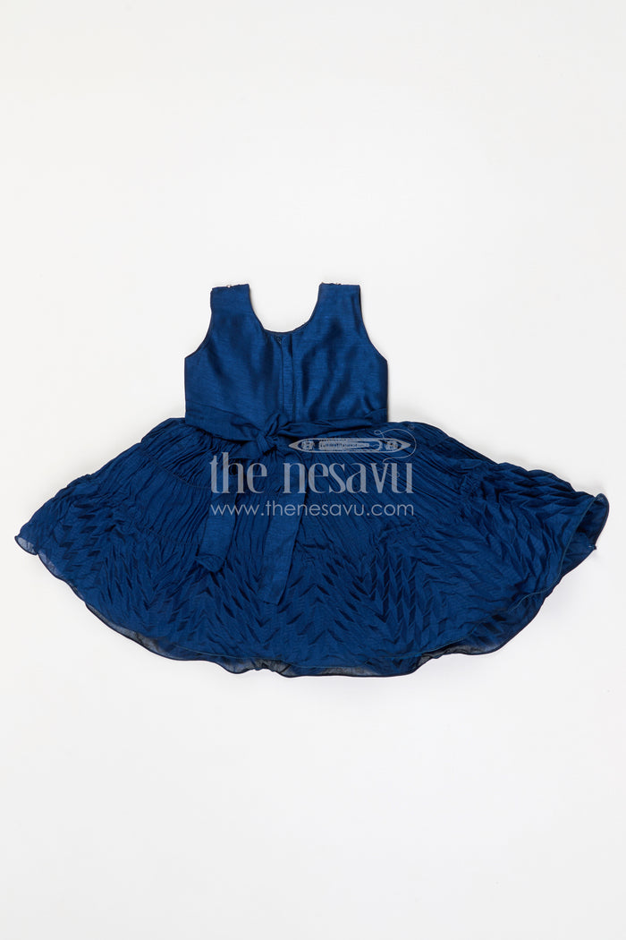The Nesavu Silk Frock Girls Party Frock for Birthdays and Festive Occasions Nesavu Nesavu girls silk party frock with georgette embroidered jacket for birthday parties and celebrations