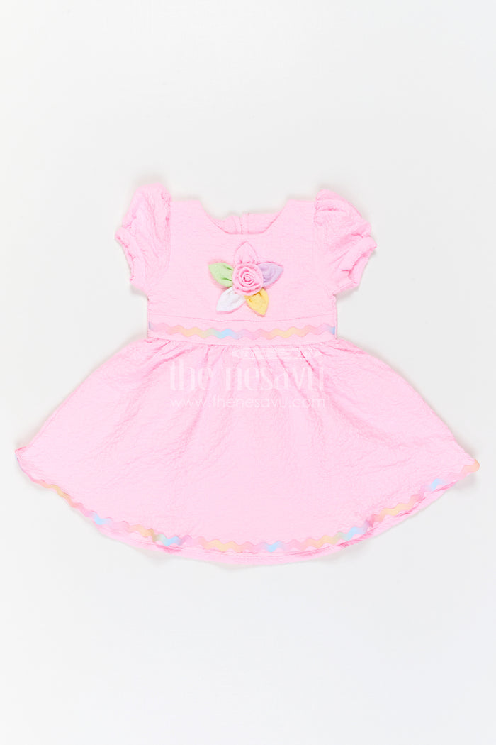 The Nesavu Girls Cotton Frock Girls Party Frock for Birthdays and Playful Celebrations Nesavu Nesavu Girls Birthday Party Frock With Thread Embroidery And Comfortable Cotton Blend Fabric