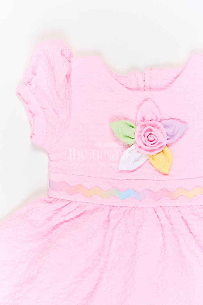 The Nesavu Girls Cotton Frock Girls Party Frock for Birthdays and Playful Celebrations Nesavu Nesavu Girls Birthday Party Frock With Thread Embroidery And Comfortable Cotton Blend Fabric