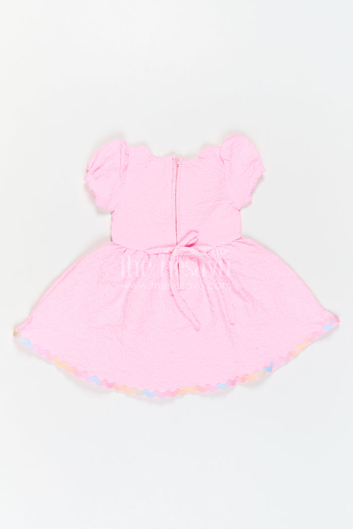 The Nesavu Girls Cotton Frock Girls Party Frock for Birthdays and Playful Celebrations Nesavu Nesavu Girls Birthday Party Frock With Thread Embroidery And Comfortable Cotton Blend Fabric