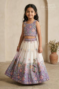 The Nesavu Girls Fancy Lehenga Girls Designer Lehenga for Weddings and Festive Celebrations Nesavu 16 (1Y) / Turquoise / Georgette GL883A-16 Nesavu girls designer lehenga for weddings and festive celebrations with embroidered georgette yoke