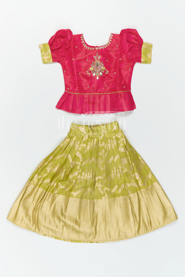 Girls Pattu Pavadai for Festivals and Traditional Celebrations