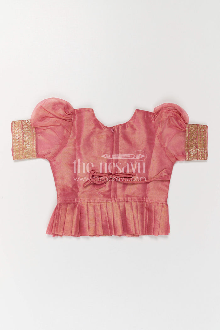 The Nesavu Pattu Pavadai Girls Pattu Pavadai for Festive Celebrations and Family Functions Nesavu Nesavu Girls Pattu Pavadai For Festive Occasions With Blend Silk And Tissue Bottom Traditional Outfit